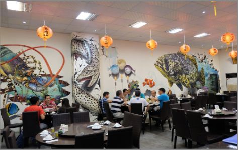 德江海鲜餐厅墙体彩绘